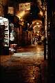 A typical night scene in the old walled part of Jerusalem.